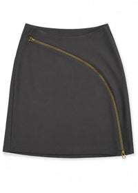 zip through skirt in grey