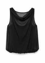 bordeaux silk cami top in black