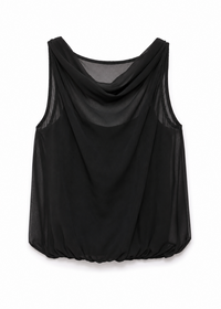 bordeaux silk cami top in black
