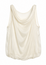 bordeaux silk cami top in white