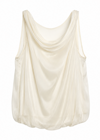 bordeaux silk cami top in white