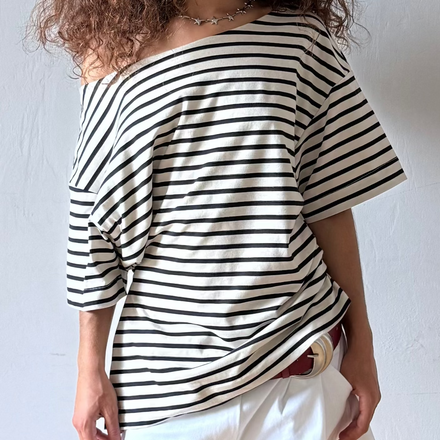 gather tee in stripes