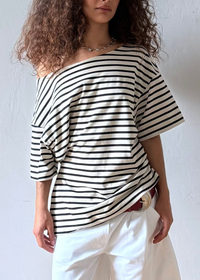 gather tee in stripes