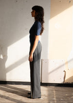 PRE-ORDER zip through trousers in grey