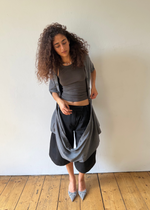convertible dual cardigan in grey