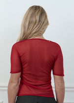 half sleeve tee in wine
