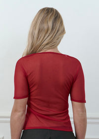 half sleeve tee in wine