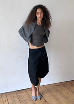convertible dual cardigan in grey