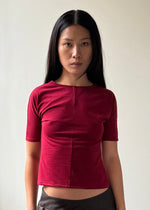 half sleeve tee in wine