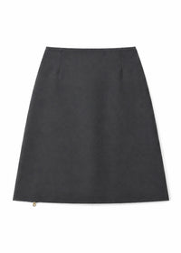 zip through skirt in grey