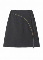 zip through skirt in grey