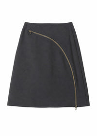 zip through skirt in grey