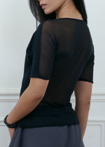 half sleeve tee in black