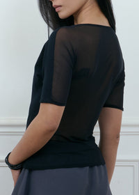 half sleeve tee in black