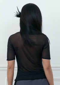 half sleeve tee in black