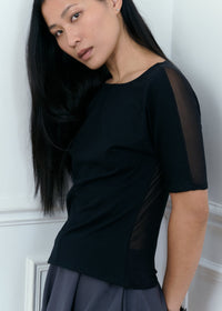 half sleeve tee in black