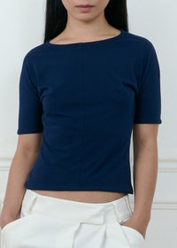 half sleeve tee in navy