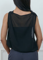 bordeaux silk cami top in black