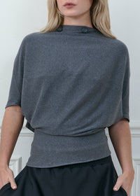 convertible dual cardigan in grey