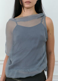 bordeaux silk cami top in grey