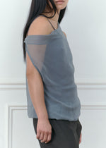 bordeaux silk cami top in grey