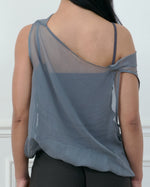 bordeaux silk cami top in grey