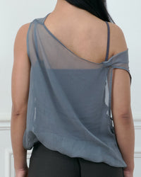 bordeaux silk cami top in grey