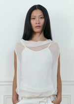 bordeaux silk cami top in white