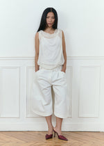 bordeaux silk cami top in white
