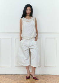 bordeaux silk cami top in white