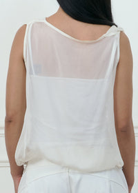 bordeaux silk cami top in white