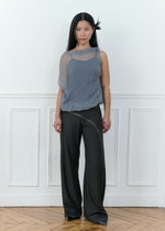 bordeaux silk cami top in grey