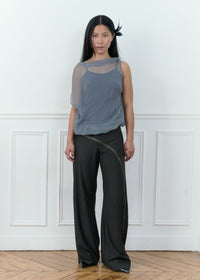 bordeaux silk cami top in grey