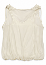 bordeaux silk cami top in white