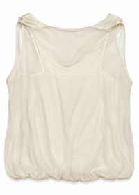 bordeaux silk cami top in white