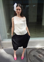 bordeaux silk cami top in white