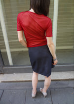 half sleeve tee in red