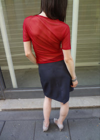 half sleeve tee in red